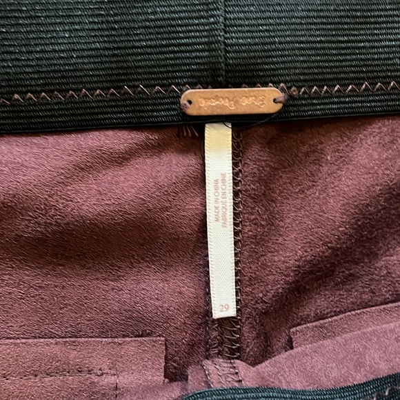 NEW Free People Faux Suede Leggings Burgundy Size 29 - Picture 8 of 12